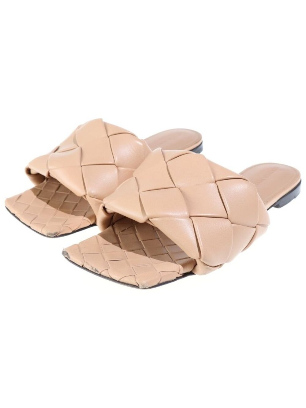 Bottega Veneta Lido Flat Sandals Intrecciato Beige